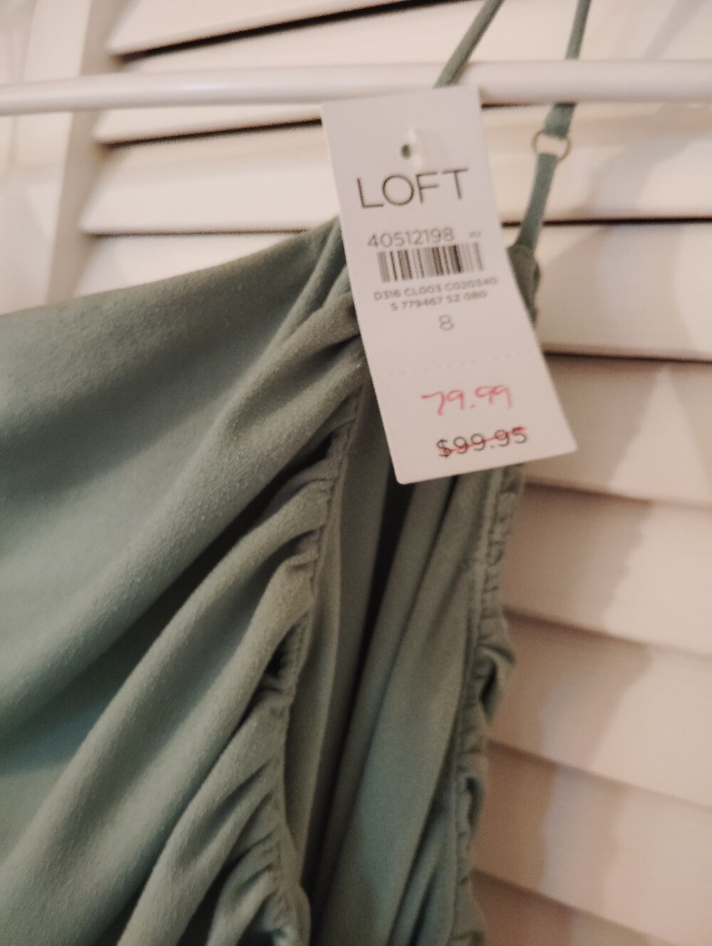 Ann Taylor Loft Green Cowl Neck Ruched Maxi Dress NWT - Picture 4 of 6